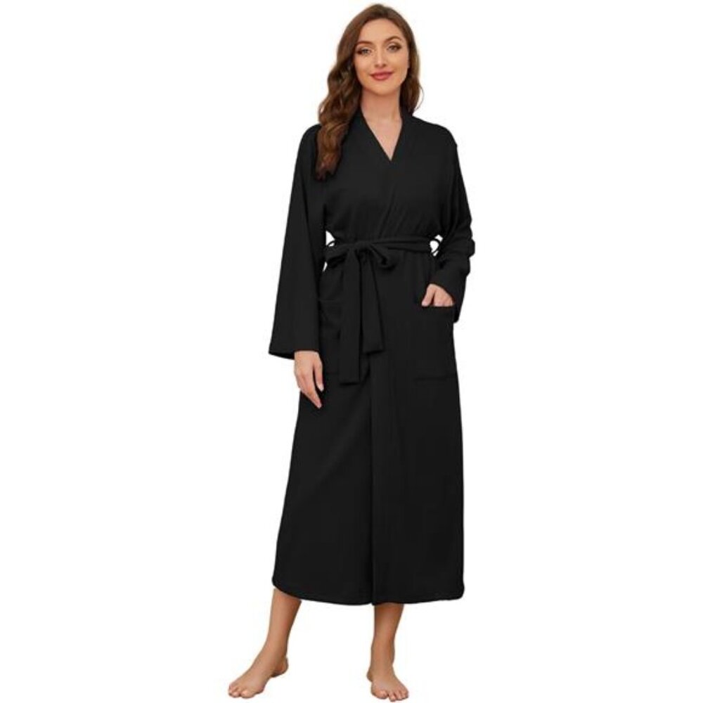 Women Robes Long Knit Bathrobe Soft Sleepwear Comfortable Ladies